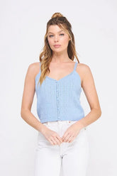 PIONTELLE KNIT V NECK TANK TOP