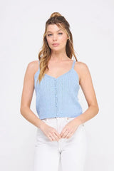 PIONTELLE KNIT V NECK TANK TOP