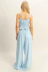 LINEN WIDE LEG PANTS