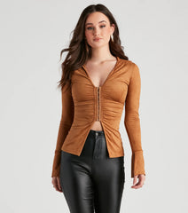 Sweeter In Faux Suede Slit Jacket