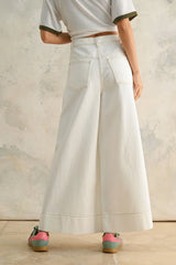 STITCH DETAIL WIDE LEG PANTS