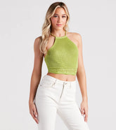 Bohemian Dreamer Sweater Knit Halter Top