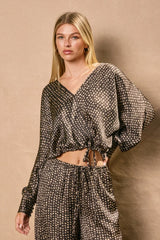 SMOKE AND SAND SURPLICE TOP