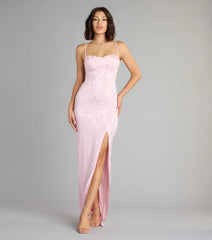 Gabriella Floral Embroidered Tie Back Formal Dress
