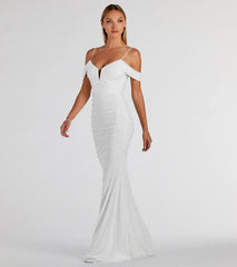 Charlene Formal Faux Pearl Mesh Mermaid Dress