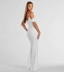 Charlene Formal Faux Pearl Mesh Mermaid Dress