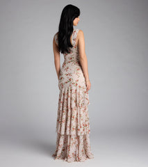 Melonie Corset Ruffled Mermaid Floral Formal Dress