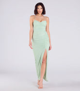 Chloe Lace-Up Ruched Column Formal Dress