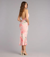 Grace In Motion Floral Open Back Midi Dress