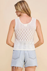 LIGHT POINTELLE SWEATER TANK