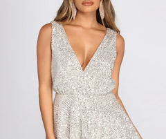 Dakota Sequin Wrap Mini Dress