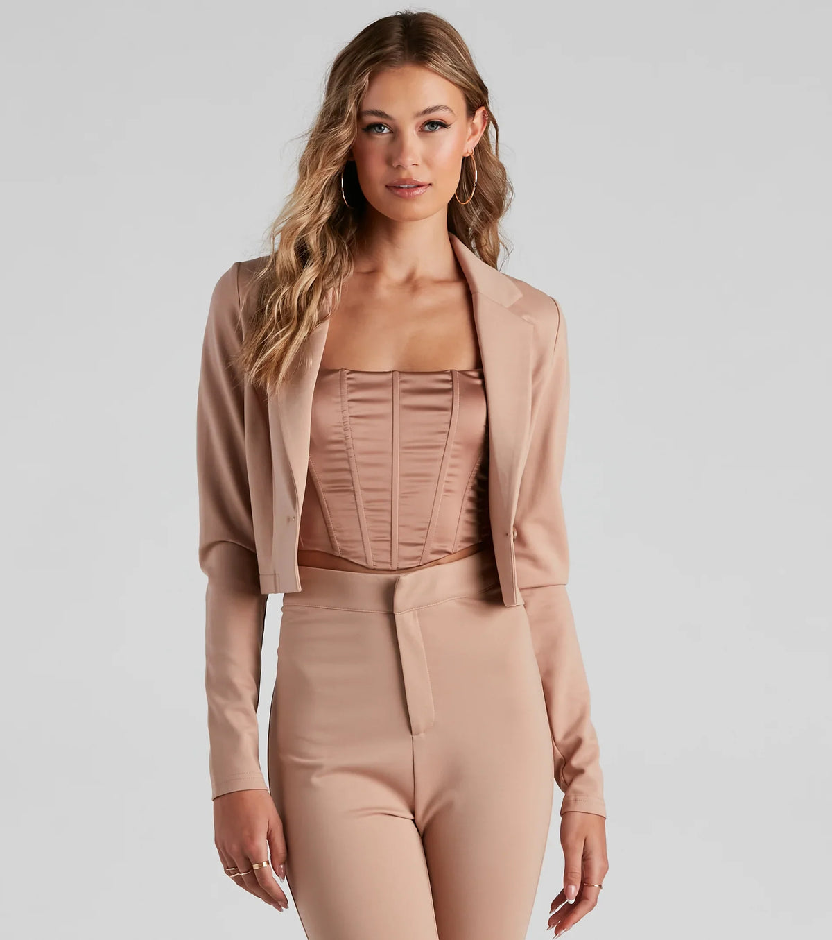 In Office Ponte Crop Blazer