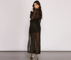 Foiled and Fab Tie Waist Chiffon Duster