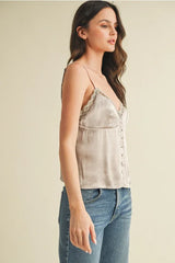 LACE V NECK CAMI TOP