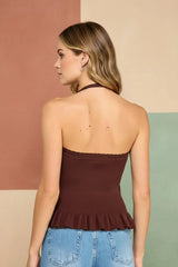 HALTER NECK CROPPED TANK TOP