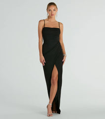 Christie Sleeveless Slim Crepe Formal Dress