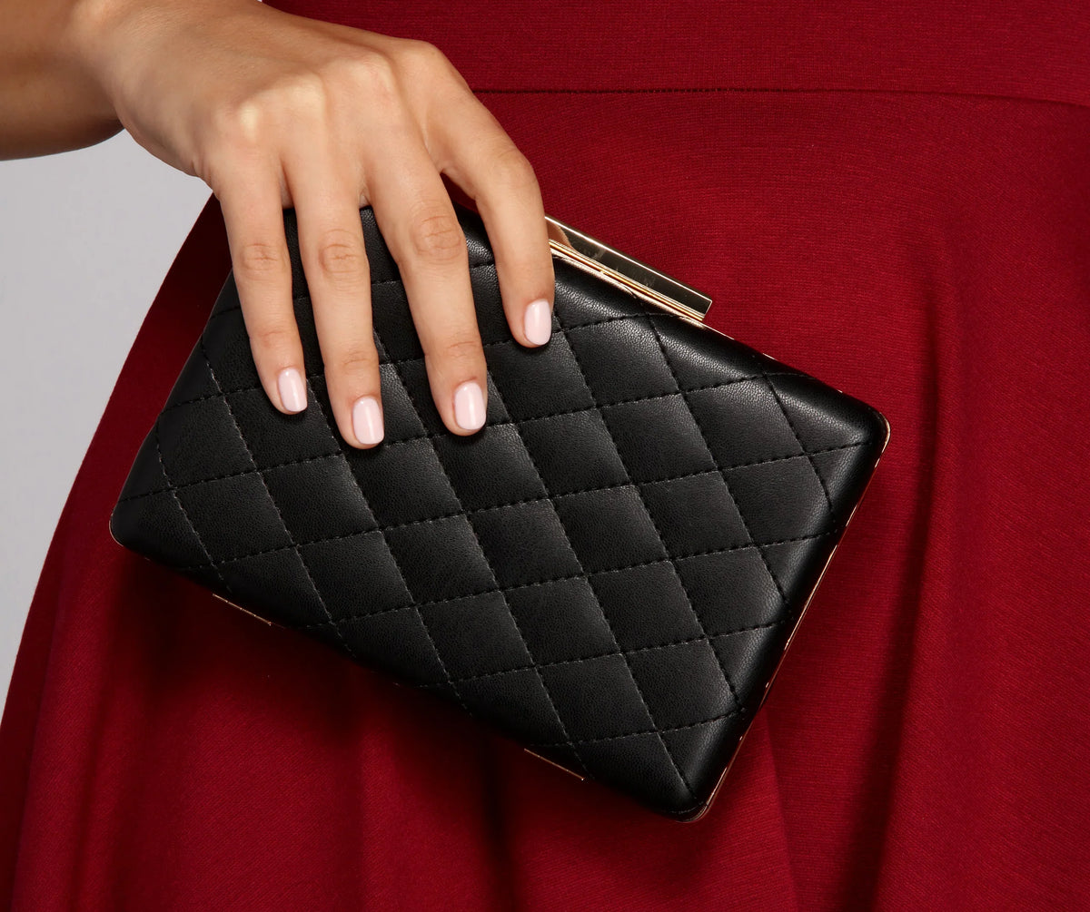 Best Friend Diamond Quilted Clutch