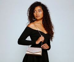 Sparkle & Shine Rhinestone Fold-Over Clutch