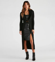 Forever Fabulous Faux Fur Knit Duster