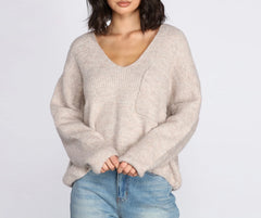 Oversized V Neck Pullover Sweater