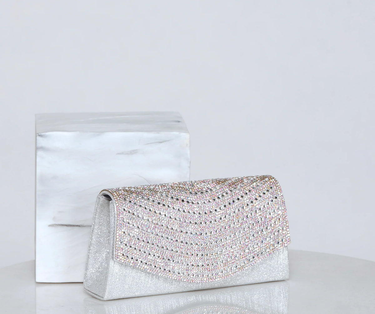 Sparkle & Shine Rhinestone Fold-Over Clutch