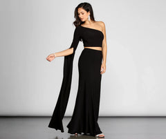 Linda One Shoulder Two Piece Dress