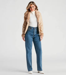 Utterly Fab Faux Fur Leather Blazer