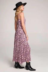 RENE SPAGHETTI STRAPS MIDI DRESS