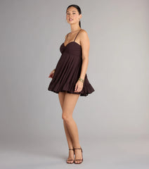 Perfectly Pretty Tie Back Chiffon Babydoll Dress