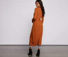 So Chic Tie Waist Duster