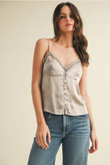 LACE V NECK CAMI TOP