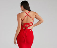 Limelight Lace-Up Bandage Dress