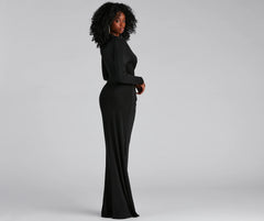Vina Formal Tied V-Neck Long Dress