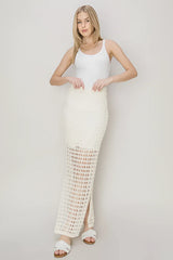 OPEN KNIT CROCHET MAXI SKIRT