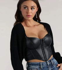 Sweet And Cozy Oversized Knit Sweater Bolero