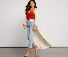 Dotted Devotion Belted Long Duster