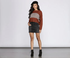 Stripes On Stripes Cropped Sweater