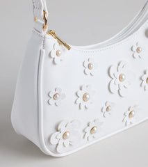 Polished Blooms Flower Pearl Shoulder Bag