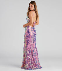 Kazia Formal Lace Up Sequin Dress