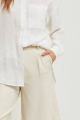 PLEATED WIDE LEG HALF PANTS