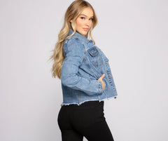 Fashionably Frayed Denim Jacket