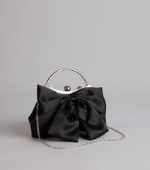 Sweet Luxe Satin Bow Clutch Purse