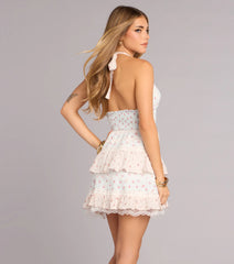 Sweet Plans Ahead Ditsy Floral Print Skater Dress