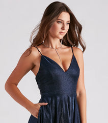 Kimora Formal Woven Glitter A-Line Dress