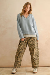 COLOR COMBO V NECK SWEATER