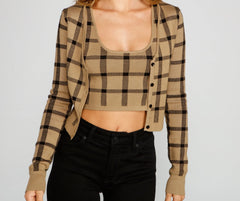 Plaid Daze Cropped Cardigan