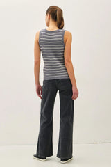 CHUNKY KNIT STRIPED SWEATER TANK TOP