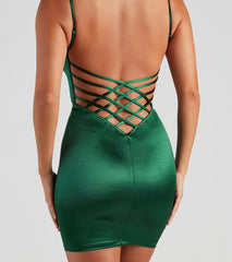 In The Limelight Satin Mini Dress