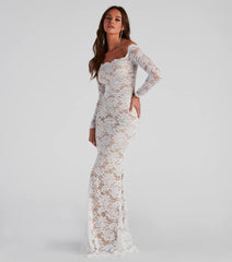 Liesel Formal Floral Lace Mermaid Dress