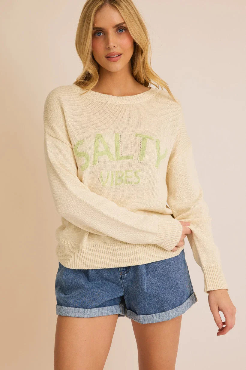 "SALTY VIBES" LIGHT WEIGHT SWEATER